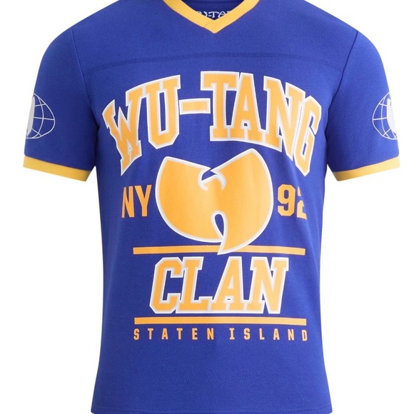 Wu-Tang Clan Staten Island 92 C.R.E.A.M Jersey Tee Blue Yellow Men’s M (NWT) - Picture 2 of 5